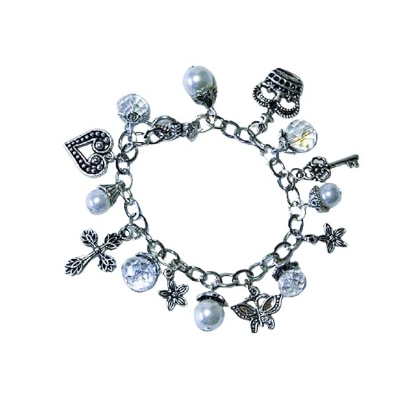 Cynthia Lynn "RESURRECTION" Rhodium Silver White Glass Pearl and Aurora
