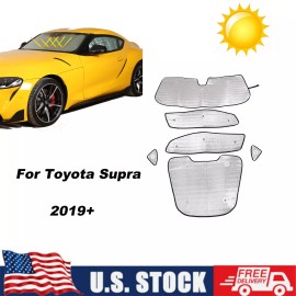 auguisy-motortrim 6x Car Window Sunshade Visors Full Set UV Block Cover Fit For Toyota Supra 19+
