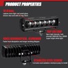 Adzoon 6 Inch LED Light Bar 2PCS 60W Single Rows