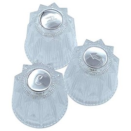 Bathtub and Shower 3 Piece Windsor Replacement Handles for Price Pfister Systems, 12 Point Broach,3 Piece Set of Hot, Cold, Diverter, Clear Acrylic