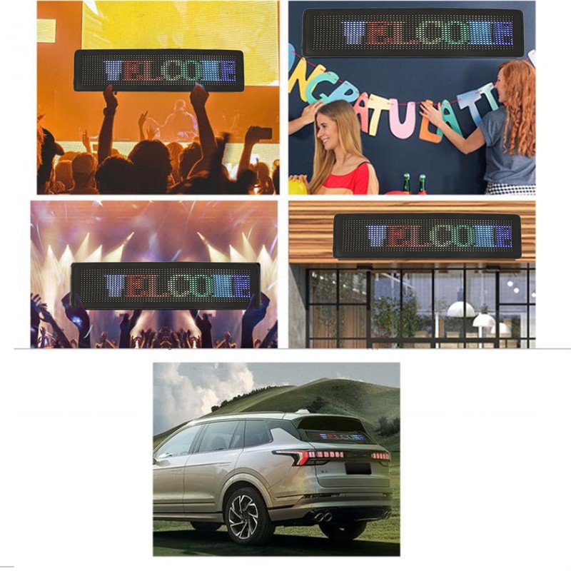LED Car Sign App Programmable USB 5V Car Plug 12‑24V