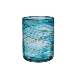 Mikasa Color Swirl Rocks Double Old Fashioned Glasses, Set of 4, Blue