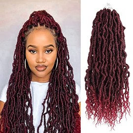 BOHOBABE 18 Inch New Faux Locs With Curly End 6 Packs Soft Locs Crochet Hair 72 Strands Natural Crochet Braids (6Packs,T118)