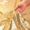 PartyDelight 60"X120" Rectangle Sparkly Gold Sequin Tablecloth for Wedding, Party,
