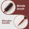 LIQWEI Small Boar Bristle Round Brush, Small Round Brush, Boar