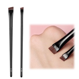Eyeliner Brush, 2 Pack, 1 Each Size, Angled Mouth Skin-friendly Soft Delicate Wake Makeup Brush, Nose Shadow Brush, Eye Brush, Cosmetic Brush, Eyebrow Brush, Extra Fine
