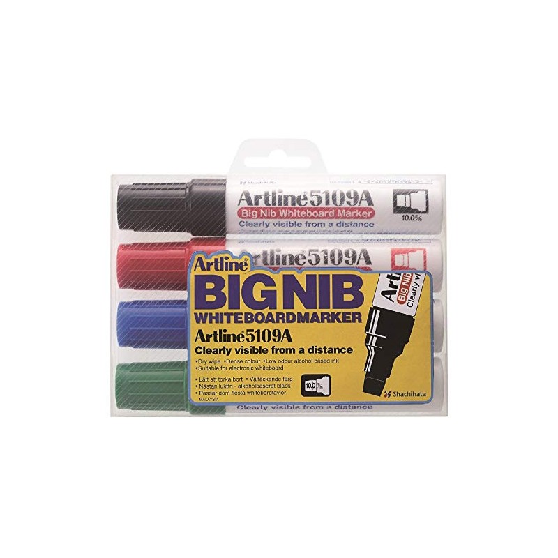 Artline 5109A Big Nib Assorted Colour Whiteboard Marker (Wallet of