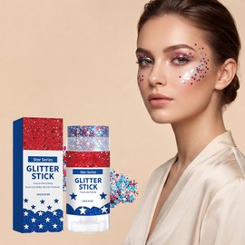 Barra de purpurina para el cuerpo Iluminador Lentejuelas Rojas Blancas Purpurina resistente al agua facial y capilar 25 Para Conciertos Carnaval Festivales 4 De Julio Día De La Independen