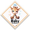 Baby on Board Car Sign, Cute Giraffe Design, 14x14cm, Interior