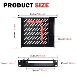 GeeekPi DeskPi RackMate 1U Rack Mount Shelf, 10 Zoll Mini PC Rack mit RJ45 CAT6 Port & Mini HDMI Port für DeskPi RackMate T1/T0