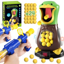 ROHSCE Kids Shooting Game | Dinosaur Movin2 Blasters + 24 Foam Balls | Fun Gift for Boys 4–6 & Up and Girls 3–7