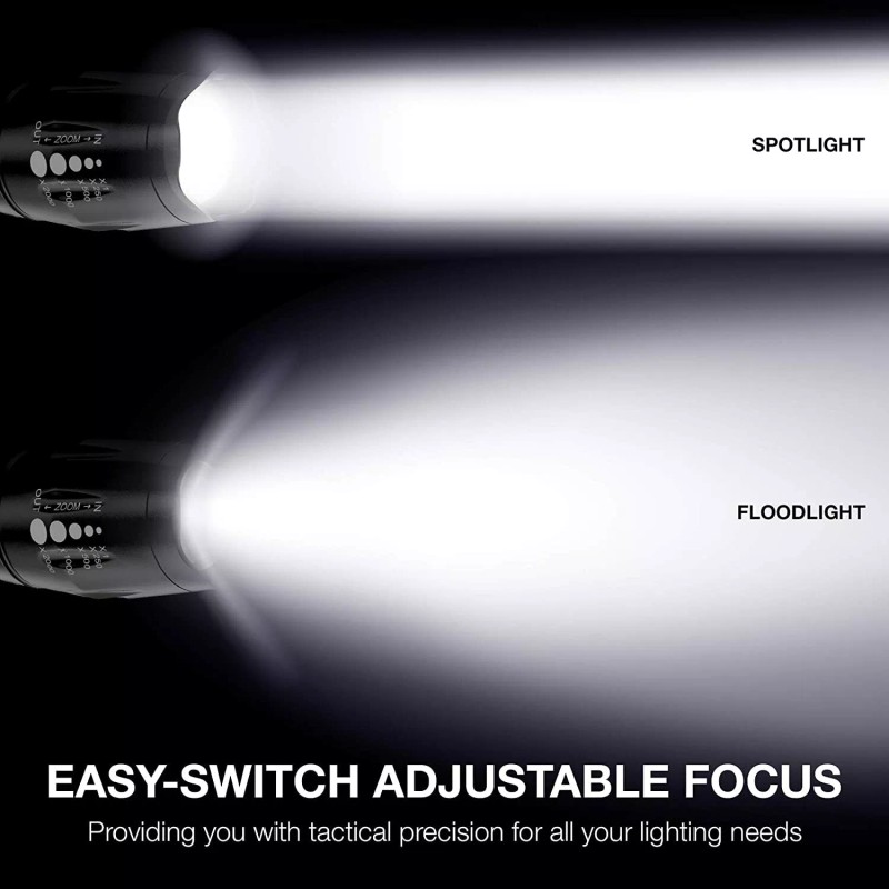 Vont Super Bright 2Pcs LED Tactical Metal Flashlight High Lumen