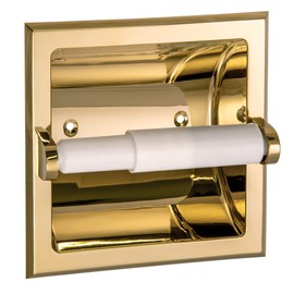 Design House 533372 Millbridge Classic Recessed Toilet Paper Holder for Bathroom Polished Brass