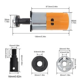 ZVKV 775 DC Motor 12V/24V Micro Motor Gear DIY Electric Polishing Tool Accessory for Small Household with M10 Connecting Rod, Flange Nuts