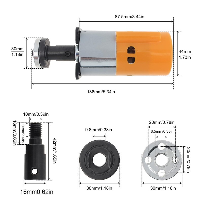 ZVKV 775 DC Motor 12V/24V Micro Motor Gear DIY Electric