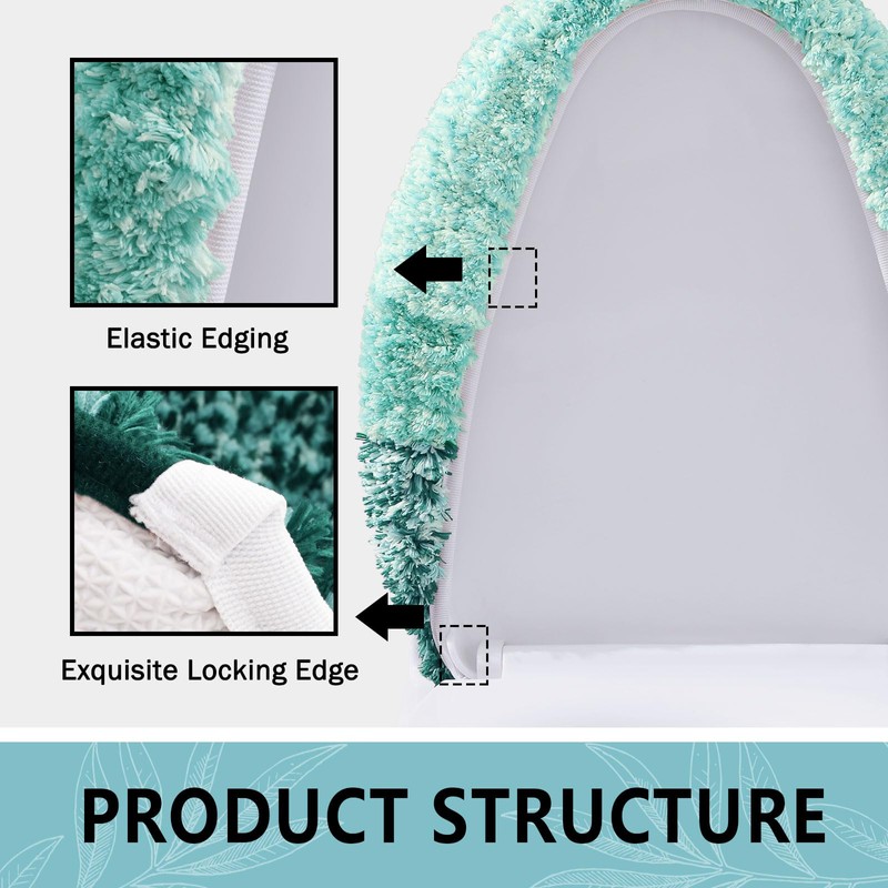 Arotive Soft Microfiber Bathroom Toilet Lid Cover, Machine Washable Seat