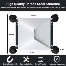 Starlink-Mini Saugnapfhalterung für Stabilen Satellitenempfang, Mini-Starlink Halterung mit Saugnapf, Autohalterung für Autofenster Sonnendächer, Passend für Auto, Wohnmobil, Boot und LKW