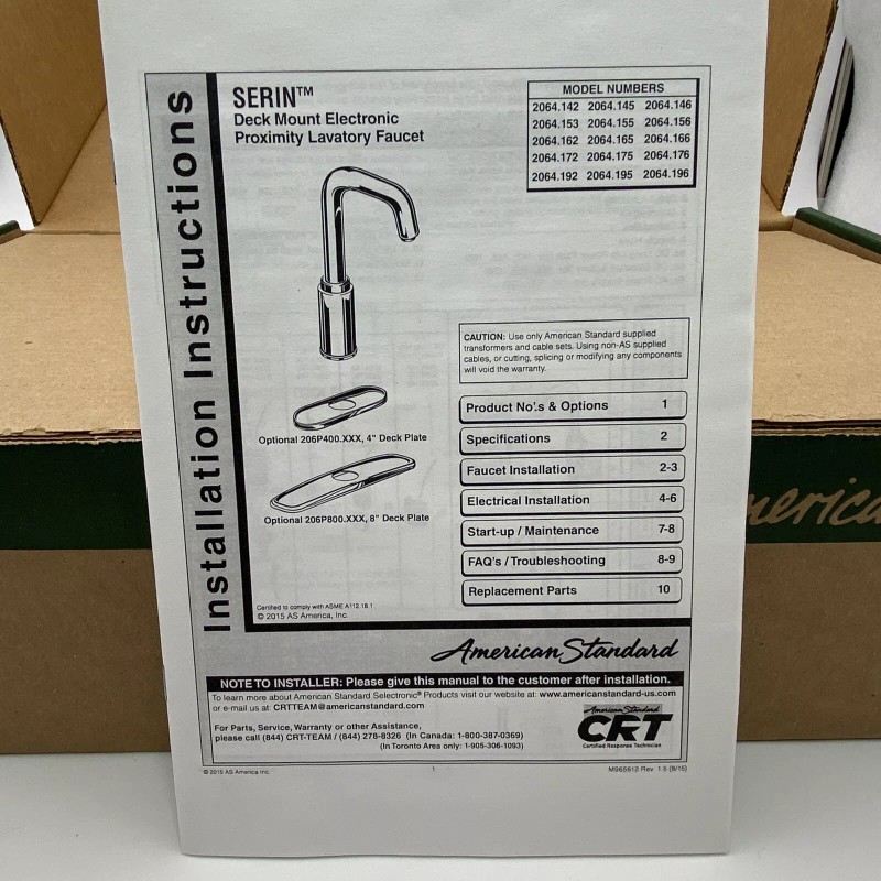 American Standard NEW AMERICAN STANDARD 2064.172.295 SERIN EXTENSION POWER PROXIMITY