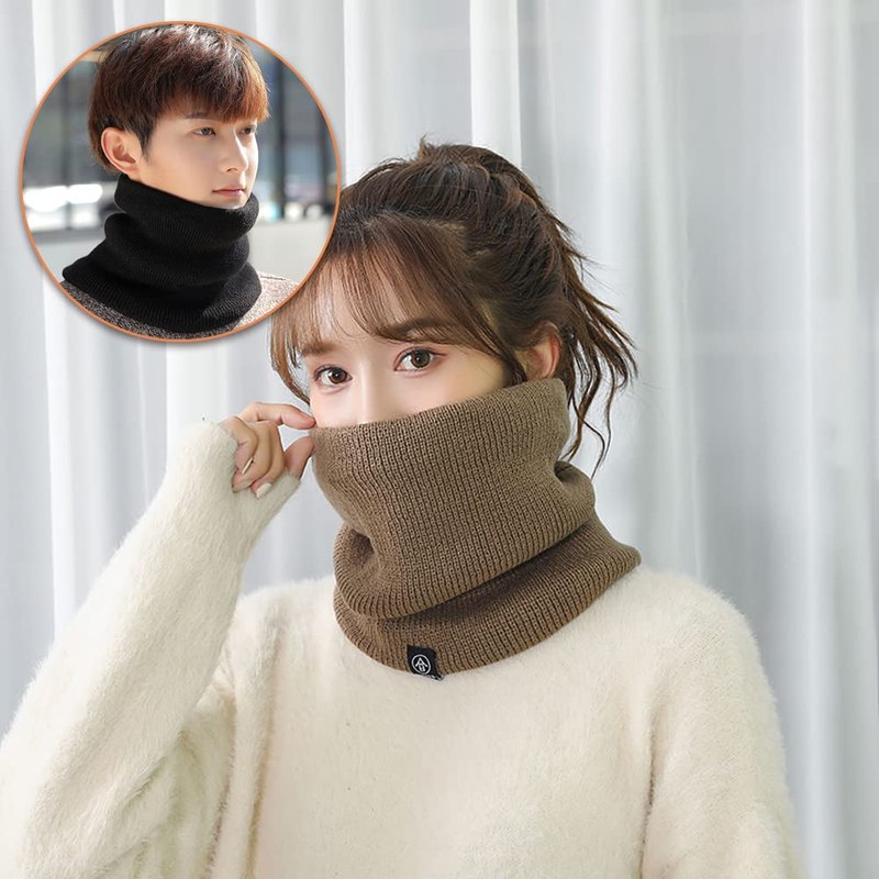 Fourfivesix Haru Knit Neck Warmer, Winter, Thick, Fluffy, Fleece Lining,