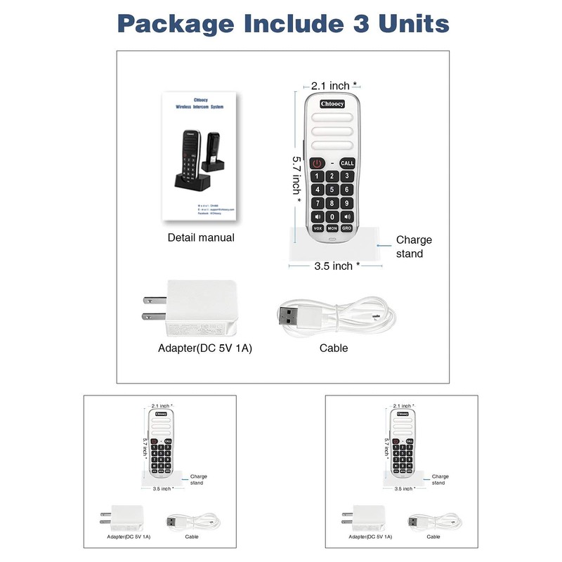 Intercoms Wireless for Home 1 Mile Range 10 Channel, Chtoocy
