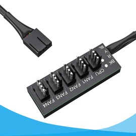 Fan Cable Branch PWM 1-5 Branch for 3 Pin and 4 Pin Fan 45cm wuernine PC Case Cooling Fan Cooler Fan for Expansion Braided Cable