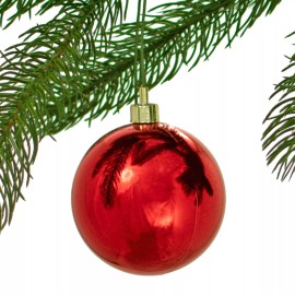 Lee Display 80MM Shiny Red Plastic Ball Ornaments Christmas Tree Decorations Bulk 48pcs