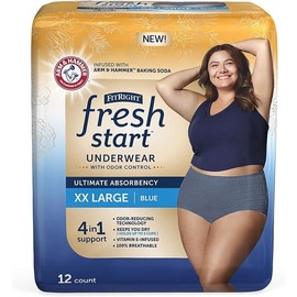 Incontinence and Postpartum Underwear for Women, XXL, Blue (12 Count) Absorbency, Disposable Underwear with OdorControl Power ARM  Hammer - Size: XXLarge (12 Count)
