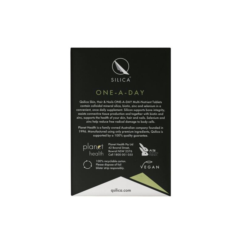 Qsilica Skin Hair & Nails One A Day 30 Vegan