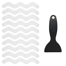 Pegatinas para bañera, 48piezas de Tiras Adhesivas Antideslizantes para baño, Pegatinas de Seguridad para Ducha con Textura de Diamante con raspador para bañeras resbaladizas