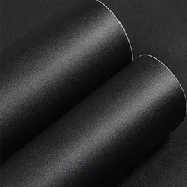 Yancorp Matte Black Contact Paper Peel and Stick Wallpaper Solid Black Self-Adhesive Drawer Stick and Peel Countertop Stickers (16"x78.7", Black)…