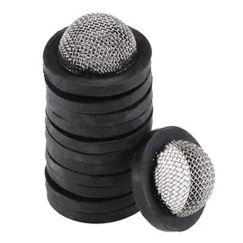 sourcing map Rubber Flat Washers 24mm OD 17mm ID 3mm Thickness with Stainless Steel Inlet Filter, for Faucet Pipe Water Hose, Pack of 12