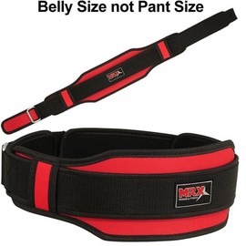 MRX Weight Lifting Belt With Double Back Support Bodybuilding Gym Training Belt 5" Wide All Sizes - Color: Red, Size: XXL