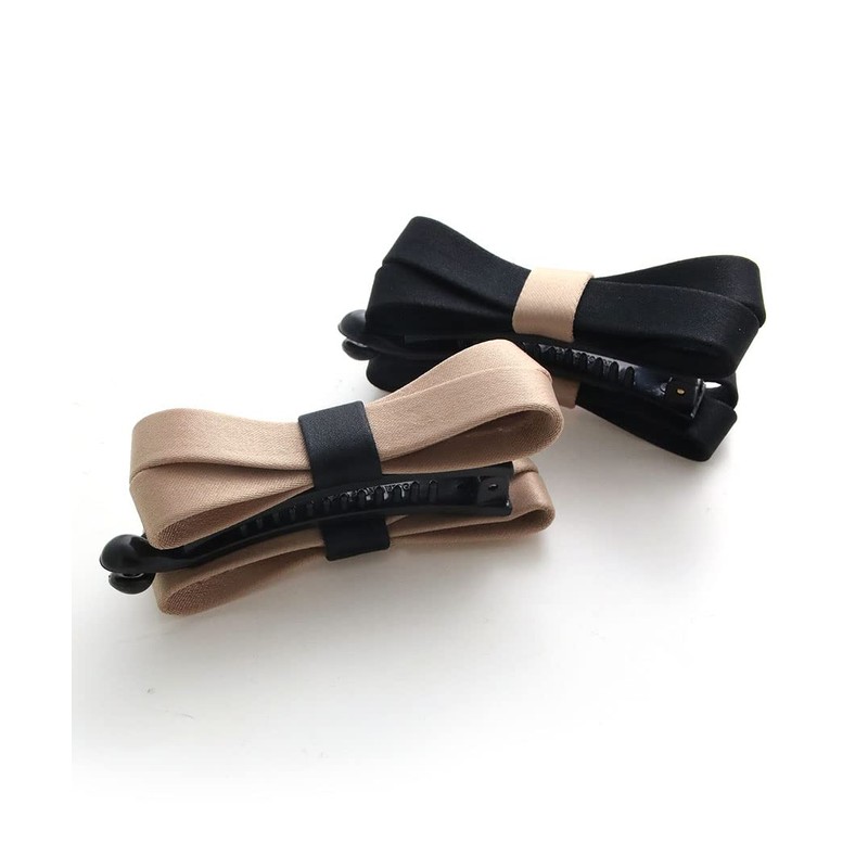 [ヴxante-nu] vingtaine Bi-Color Bow Banana Clips Small Hair Accessories H