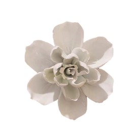 AMERRY Ceramic Flower Wall Art, Artificial 3D Flower Wall Art, Handmade 3D Wall Art Hanging Sculpture, Porcelain Flower Wall Decoration for Home Office Decor (White,Jasmine Flower，2.76")