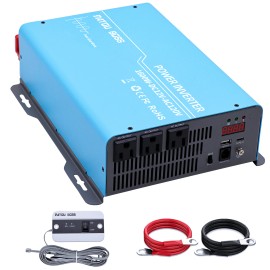 Pure Sine Wave Inverter DC to AC 12V 110V Inverter 1200W 1600W 2200W Power Inverter Off-Grid Solar Inverter 60HZ OutputOutput Power: 1.2 kW, Input Voltage: 12V, Output Voltage: 100/110/120V, Color: Blue