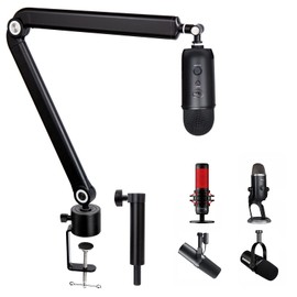 Blue Yeti Boom Arm with Extension Tube - Mic Boom Arm Compatible with HyperX QuadCast, Weighted Metal Height adjustment Mic Arm for QuadCast,Blue Yeti,Shure MV7,Rode and Most Gaming Mic By SUNMON