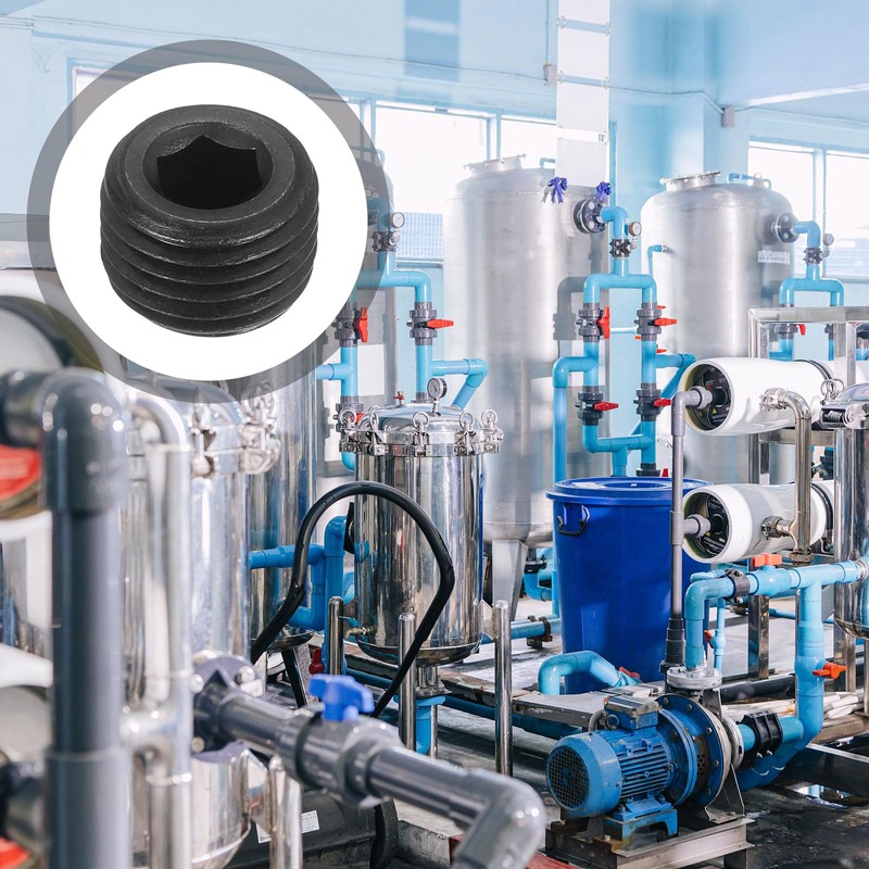 sourcing map 4Pcs Male Thread Socket Pipe Plugs, M14-1.5x10mm Carbon