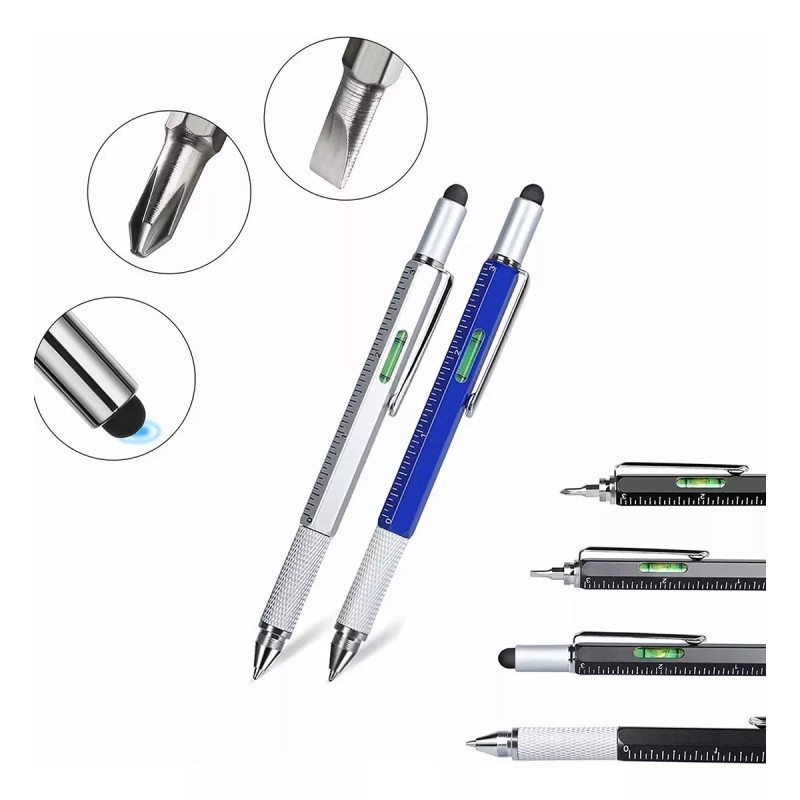 Veraly Set 2 Bolígrafo Multifunción 6 En 1 Regla Pluma