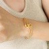 Fashion Safety Pin Adjustable Bangle Bracelets for Women Dainty Minimalist