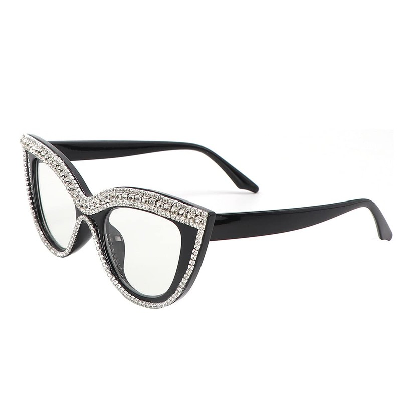 Gafas de lectura con diamantes de imitación, Blanco, M