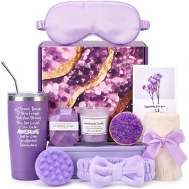 Regalos para Mujeres, 12PCS Paquete de Cuidado Personal para Mujer, Caja Regalo de Bath SPA para Mujer, Sets para Baño y Cuerpo Relajante, Regalos Cumpleaños Para El Día De La Mamá, Velas Aromaticas