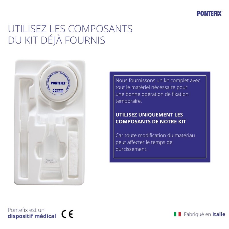 Pontefix - Cement fixes bridges, tooth capsules and pivoting teeth