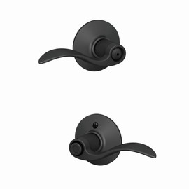 Schlage F40 ACC 622 Accent Door Lever, Bed & Bath Privacy Lock, Matte Black