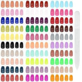 720 Pieces Short Ballerina Press on Nails 30 Solid Colors Glossy Short Coffin Full Cover False Nails Acrylic Tips Sets for Women Girls Salon Nail Art DIY Supplies
