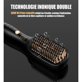 ALLBASA Professioneller Haarglätter mit Glätteisen für Haare, 4 Temperatureinstellungen, 140 ℃ - 200 ℃, 30 S Heizung, negative Ionen-Glätteisen, für alle Haartypen (goldfarben)