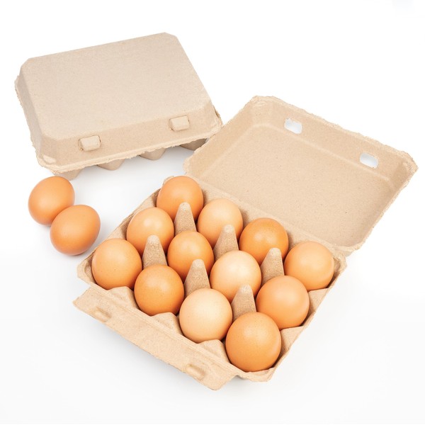 HT SUPPLY Vintage 3x4 Style Egg Cartons (30-Pack) | Holds 12 Large Eggs | Eco-Friendly Material | Recycled Pulp