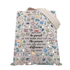 PLITI Dentist Gifts Dental Hygienist Gift Dental Assistant Appreciation Gifts May You Be Proud Of The Work You Do Tote Bag (Be proud dentist TGU)