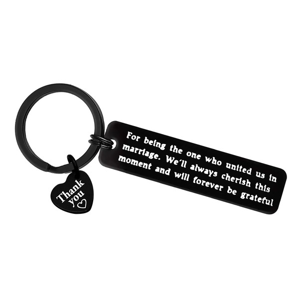Xiahuyu Wedding Officiant Gifts Keychain Wedding Planner Gifts Wedding Thank You Gifts for Guest Wedding Officiant Wedding Planner Appreciation Gifts Bridal Party Gift Wedding Coordinator Gift, Black, Small