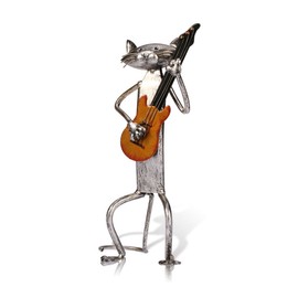 Tooarts A Playing Guitar Cat Metal Sculpture Iron Statue Handwork Handicrafts, 3 Funny Design