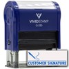 Customer Signature Self-Inking Office Rubber Stamp(Blue Ink) - Q-200